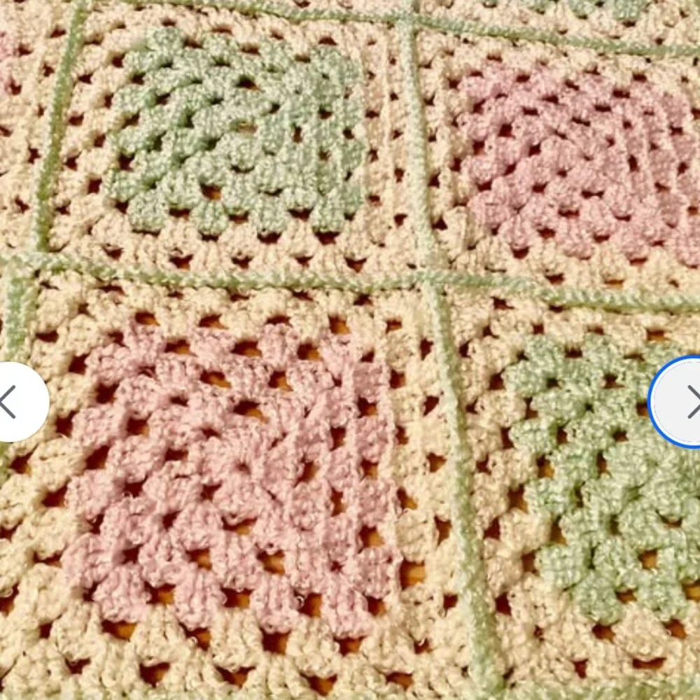 Granny Square Crochet Cottagecore Fairy Coquette Blanket Throw Afgan 48